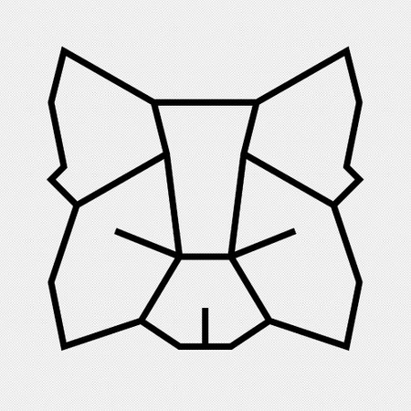 Wolf head sign. Vector. Black dotted icon on a white background.のイラスト素材