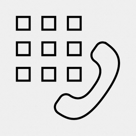 Phone handset sign. Vector. Black icon on a gray background.のイラスト素材