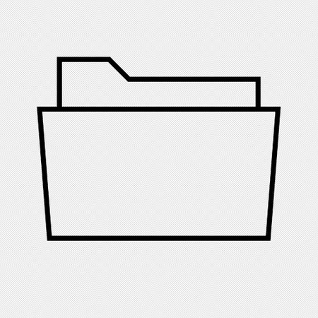 Folder sign illustration. Black dotted line icon on a white background.のイラスト素材