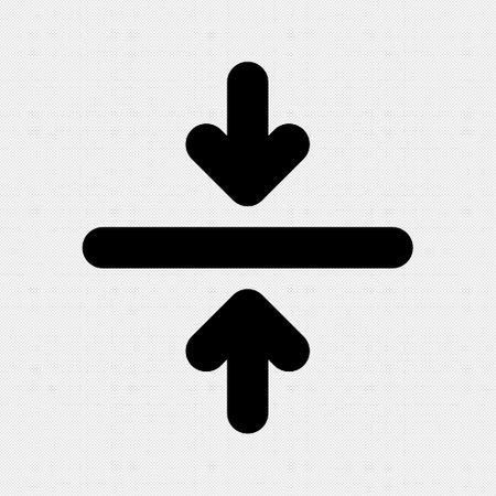 Arrow up icon on a black and white background. Vector illustrationのイラスト素材