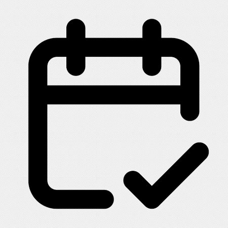 Calendar Appointment vector icon. Style is a flat black symbol on a white background.のイラスト素材