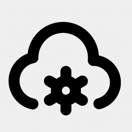 Cloud Settings sign. Vector. Black icon on a white background.のイラスト素材