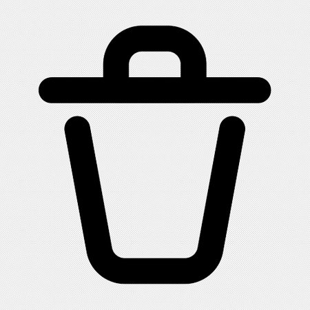Trash can vector icon. Black symbol on a white background.