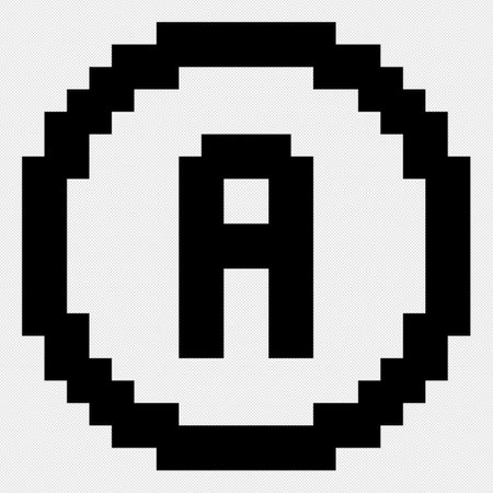 Letter A sign design template element. Vector. Black dotted icon on white background.