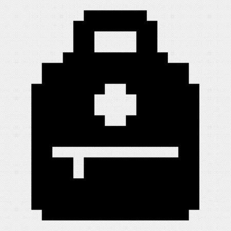 First Aid Kit Icon Isolated on Black Background. Vector Illustrationのイラスト素材