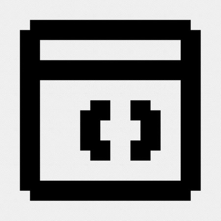 Programming code sign. Black dotted vector icon on a white background.のイラスト素材