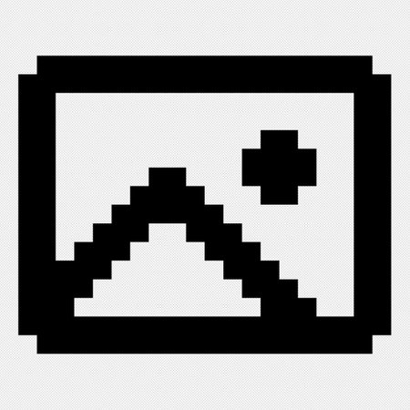 Vector image of a picture. Black icon on a white background.のイラスト素材