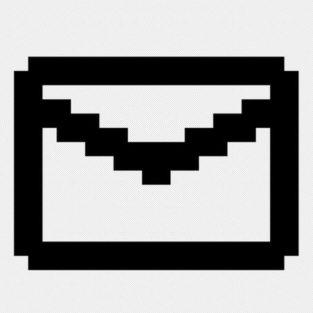 Mail icon. Vector. Black dotted line icon on white background.のイラスト素材