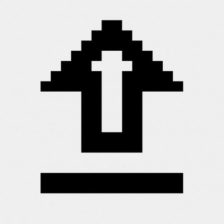 Upload sign. Black icon on a white background. Vector illustration.のイラスト素材