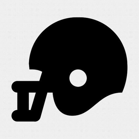 American football helmet vector icon. Black symbol on a white background. Isolated.のイラスト素材