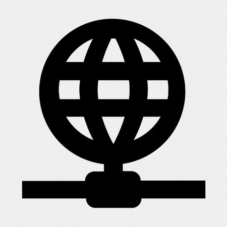 Earth Globe sign illustration. Vector. Black icon on a white background.のイラスト素材