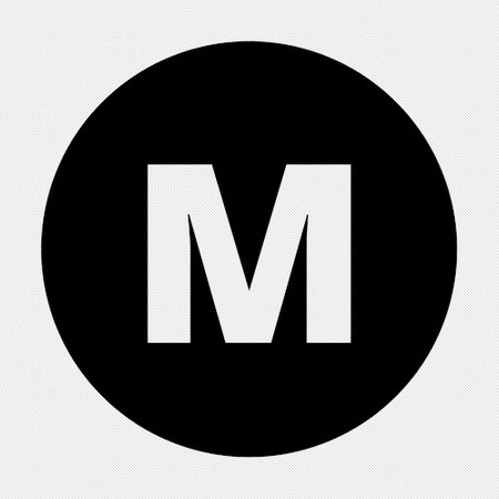 Letter M sign design template element. Vector. Black icon on a white background.のイラスト素材