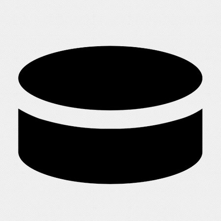 Hockey puck icon. Simple black symbol on a white background.のイラスト素材