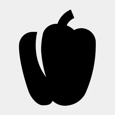Pepper simple black icon on a white background. Vector illustration.のイラスト素材