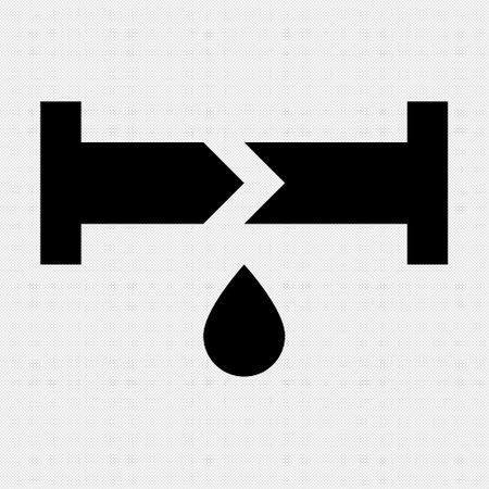 Water pipe icon. Simple black icon on a white background. Vector illustration.のイラスト素材