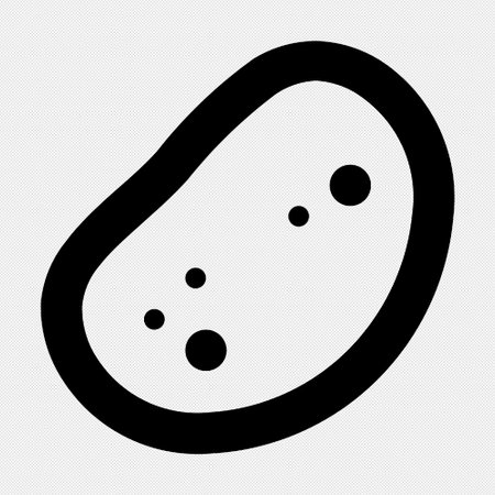 Potato simple icon. Black dotted vector illustration on white background.のイラスト素材