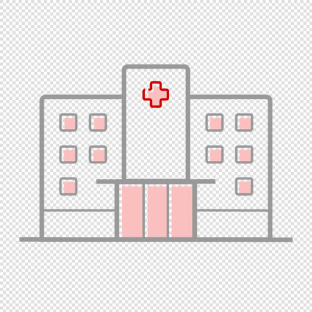 Hospital Icon - Illustration - Isolated On Transparent Backgroundのイラスト素材