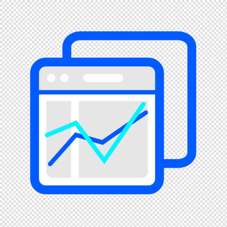 Browser Analysis Icon - Blue Frame Illustration - Isolated On Transparent Backgroundのイラスト素材