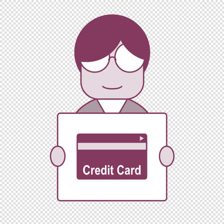 Credit Card Icon - Illustration - Isolated On Transparent Backgroundのイラスト素材