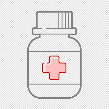 Medical Bottle Icon - Vector Illustration - Isolated On Transparent Backgroundのイラスト素材