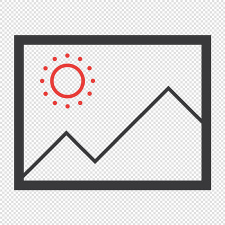 Sun Icon Illustration sign design style over a gray square and transparent backgroundのイラスト素材