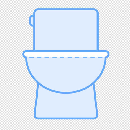 Toilet Icon - Blue Vector Illustration - Isolated On Transparent Backgroundのイラスト素材