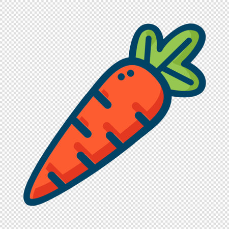 Carrot Icon Illustration - Isolated On Transparent Background, Vectorのイラスト素材