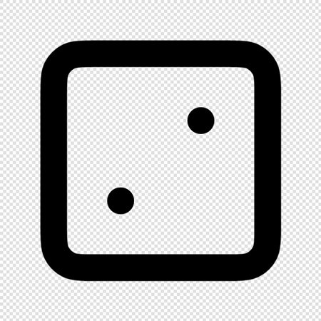 Dice Icon - Black Illustration Isolated on Transparent Backgroundのイラスト素材