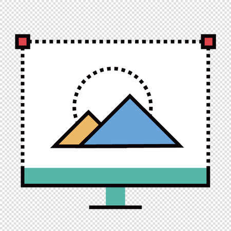 Minimalistic Mountain Icon - Vector Illustration - Isolated On Transparent Backgroundのイラスト素材