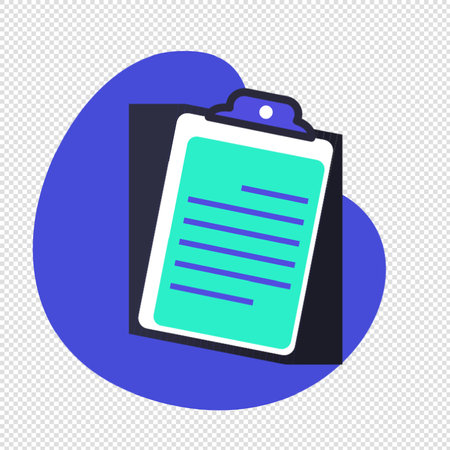 Clipboard Icon - Blue Circle Stencil - Vector Illustrationのイラスト素材