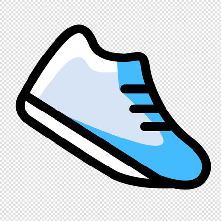 Running Shoes Icon - Blue Vector Illustration - Isolated On Transparent Backgroundのイラスト素材