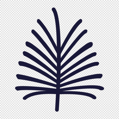 Palm leaf icon - vector illustration. Black on the transparent backgroundのイラスト素材