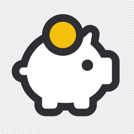 Piggy bank icon illustration sign design style - vector eps10のイラスト素材