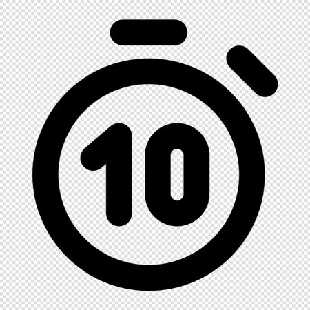 Stopwatch Icon - Illustration. Black on Transparent Background.のイラスト素材