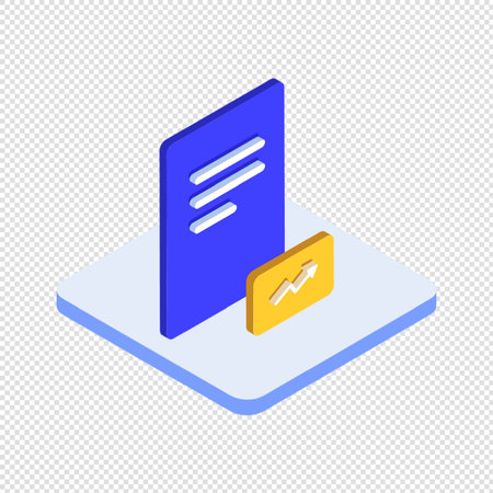 Document icon in isometric 3d style on a transparent background. Vector illustrationのイラスト素材