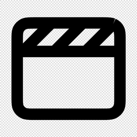 Cinema Clapper Icon - Black Illustration Isolated On Transparent Backgroundのイラスト素材