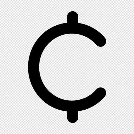 Cyrillic letter C - vector illustration. Black icon on transparent backgroundのイラスト素材