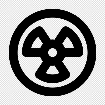 Radiation Icon - Black Illustration Isolated on Transparent Backgroundのイラスト素材