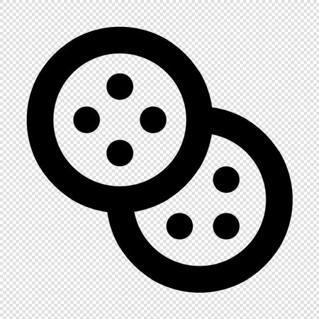 Button Icon - Black Illustration Isolated on Transparent Background.のイラスト素材