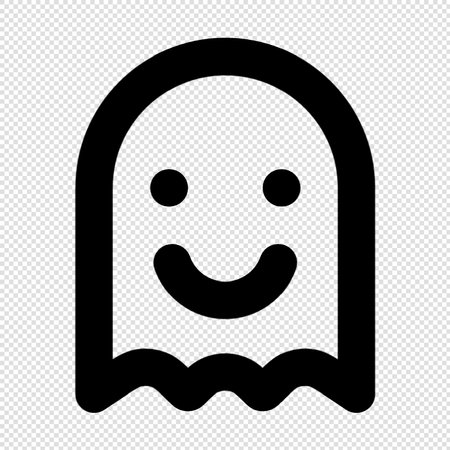 ghost icon illustration sign design style over a transparent background vector EPS10のイラスト素材