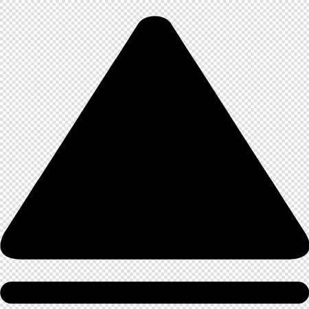 Triangle sign illustration. Vector. Black icon on transparent background.
