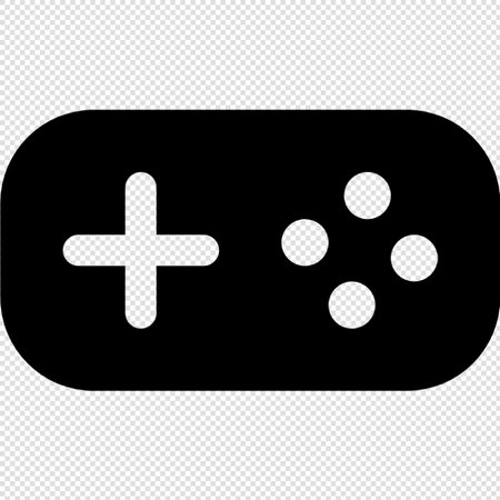 Gamepad icon - black vector button. Illustration on transparent background
