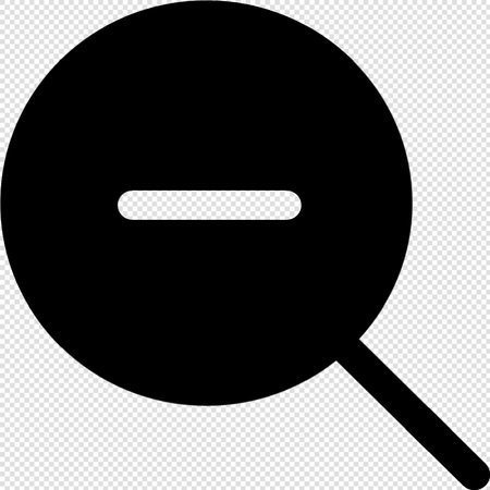Magnifier Icon - Black Color on Transparent Background. Vector Illustrationのイラスト素材