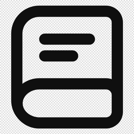 Textbook Icon - Black Illustration Isolated on Transparent Backgroundのイラスト素材