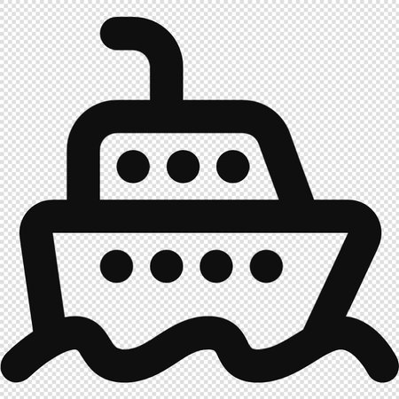 Cruise Ship Icon Illustration sign design style eps 10.のイラスト素材