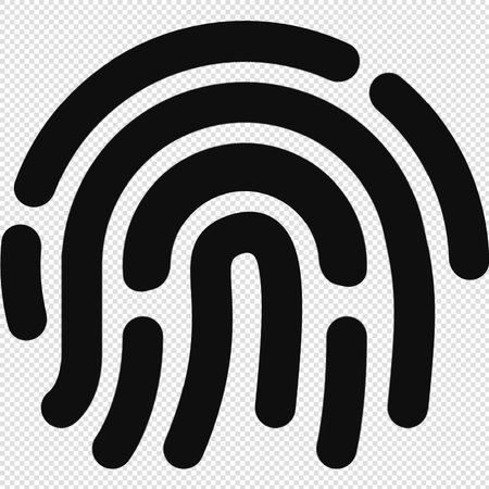 Fingerprint Icon - Black Illustration Isolated On Transparent Backgroundのイラスト素材