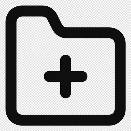 Plus Icon - Black Illustration - Isolated On Transparent Backgroundのイラスト素材