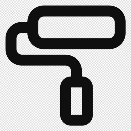 Paint roller icon illustration sign design style over a black and white backgroundのイラスト素材