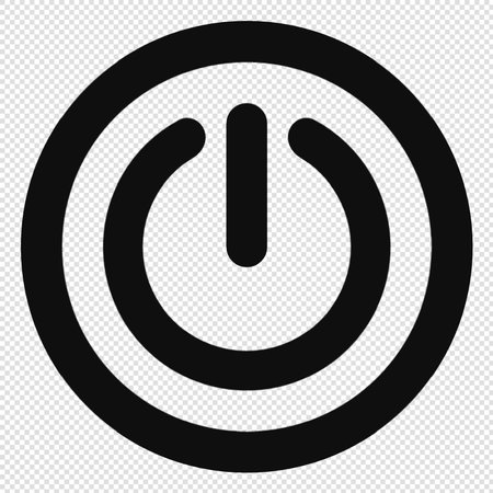 Power button icon Illustration sign design style - simple black and whiteのイラスト素材