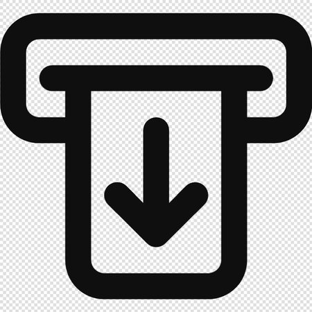 ATM Icon - Black Illustration Isolated on Transparent Backgroundのイラスト素材